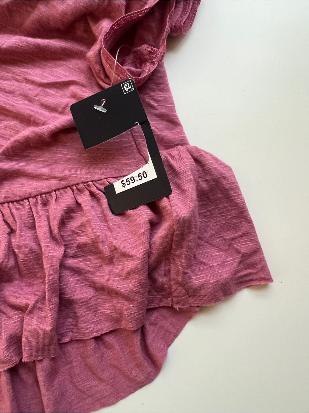 NWT Lucky Brand Casual Ruffle Button Front V Neck Top Dusty Rose Crop Shirt - Picture 6 of 7